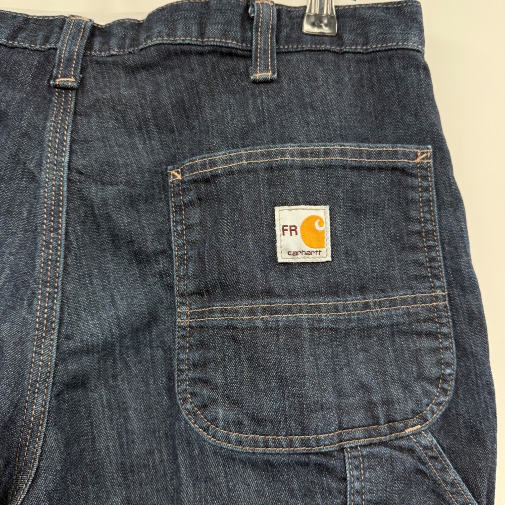 Carhartt FR Mens 36x30 Blue Denim Work Pants Arc Rated NFPA 2112 Flame Resistant - Picture 6 of 10